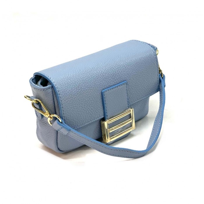 Geanta Dama Crossbody cu bareta lata Piele Bleu - Catlin